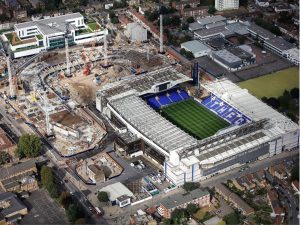 white hart lane with new stadium in the background