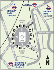 Emirates Stadium - Turnstile Location Map, Arsenal.com