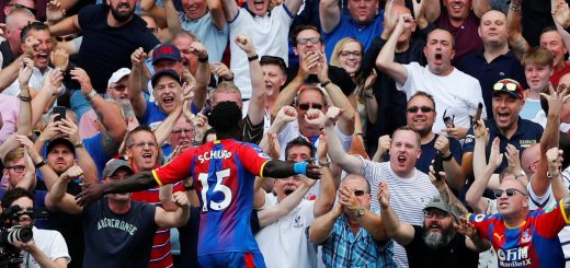 Crystal Palace - Fans at the Holmesdale Singing Section