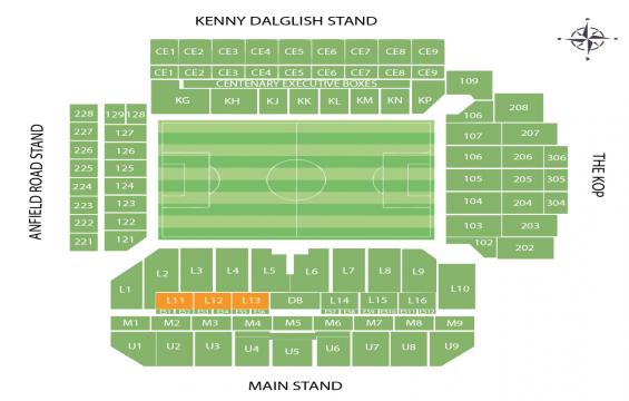 Anfield seating chart – Premier Club