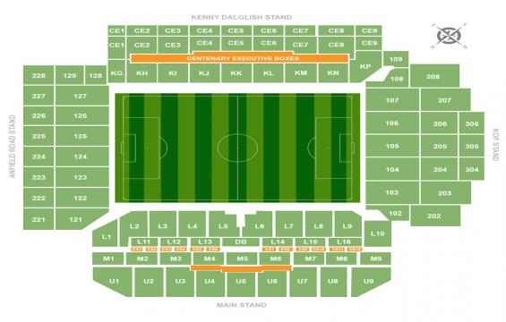 Anfield seating chart – Executive Box