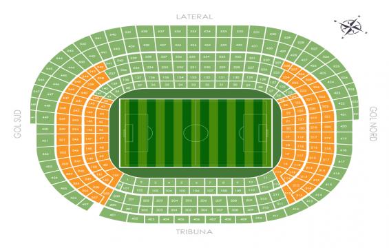 Camp Nou seating chart – Short Side 1st & 2nd Tiers