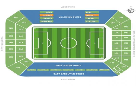 Stamford Bridge seating chart – Clarke suite or Bonetti Suite