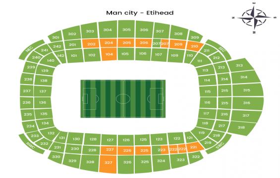 Etihad Stadium seating chart – VIP or Executive-Hospitality Packages