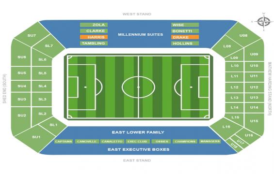 Stamford Bridge seating chart – Harris Suite and Drake Suite