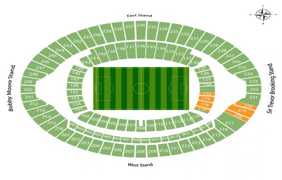 London Olympic Stadium seating chart – Away Fans Section