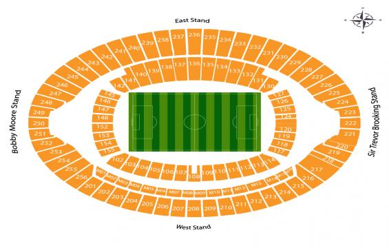 London Olympic Stadium seating chart – Single Ticket