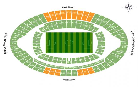 London Olympic Stadium seating chart – Long Side Central Upper Tier