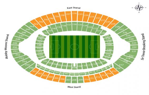London Olympic Stadium seating chart – Long Side Upper Tier