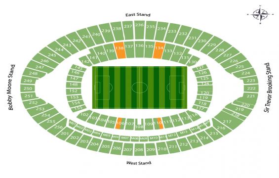 London Olympic Stadium seating chart – Long Side Central Lower Tier