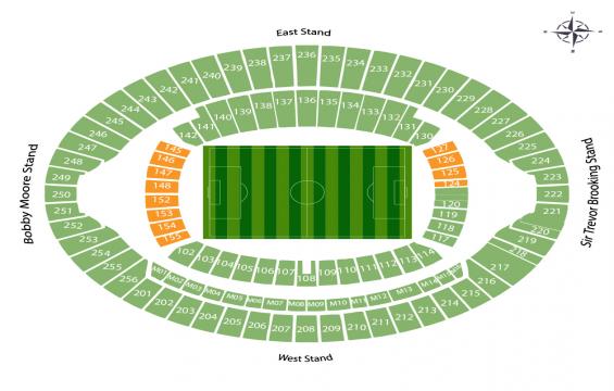 London Olympic Stadium seating chart – Short Side Lower Tier: 3 or 4 Together