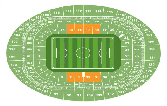 Emirates Stadium seating chart – Long Side Central Lower Tier