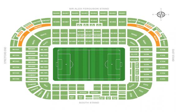 Old Trafford seating chart – Museum Package