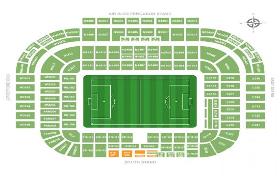 Old Trafford seating chart – South Stand Suite