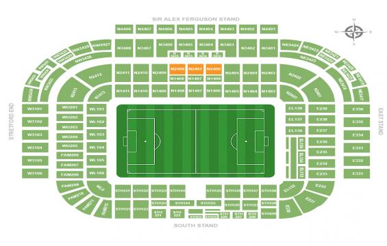 Old Trafford seating chart – Manchester Suite