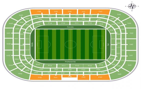 Estadio Ramon Sanchez Pizjuan seating chart – Long Side Upper Tier