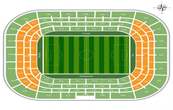 Estadio Ramon Sanchez Pizjuan seating chart – Short Side Lower Tier