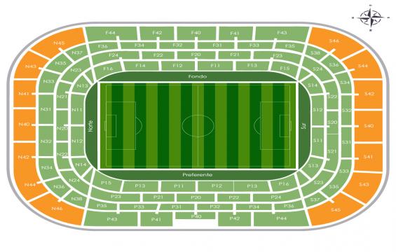 Estadio Ramon Sanchez Pizjuan seating chart – Short Side Upper Tier