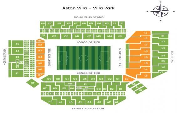 Villa Park seating chart – Short Side Lower Tier