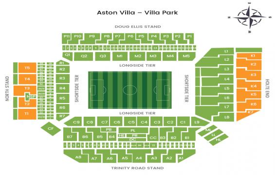 Villa Park seating chart – Short Side Upper Tier
