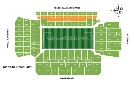 Anfield seating chart – Premier Club