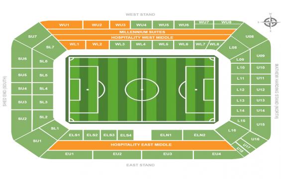 Stamford Bridge seating chart – VIP or Executive-Hospitality Packages