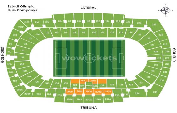 Estadi Olimpic Lluis Companys seating chart – VIP or Executive-Hospitality Packages