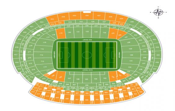 Estadio Wanda Metropolitano seating chart – Long Side Upper Tier