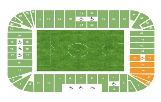 St Marys Stadium seating chart – Away Fans Section