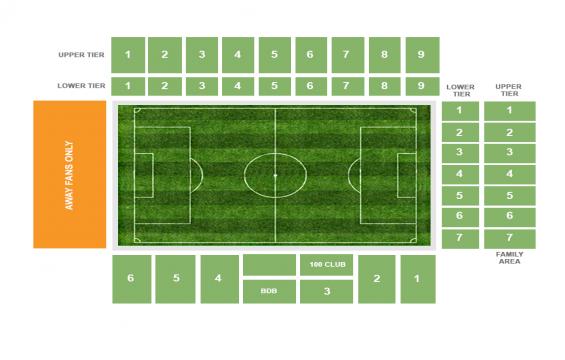 Turf Moor seating chart – Away Fans Section