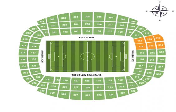 Etihad Stadium seating chart – Away Fans Section