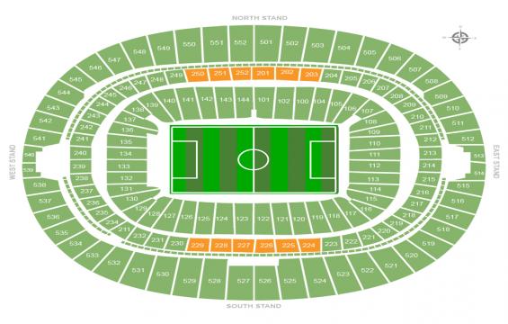 Wembley Stadium seating chart – Club Wembley Gold