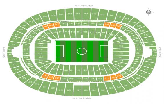 Wembley Stadium seating chart – Club Wembley Silver