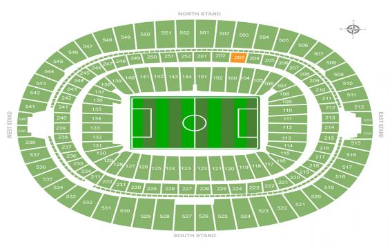 Wembley Stadium seating chart – 3 Lions Bar