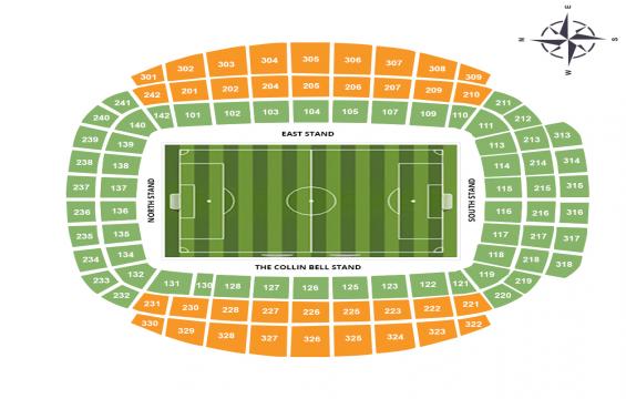 Etihad Stadium seating chart – Long Side Upper Tier: 3 or 4 Together