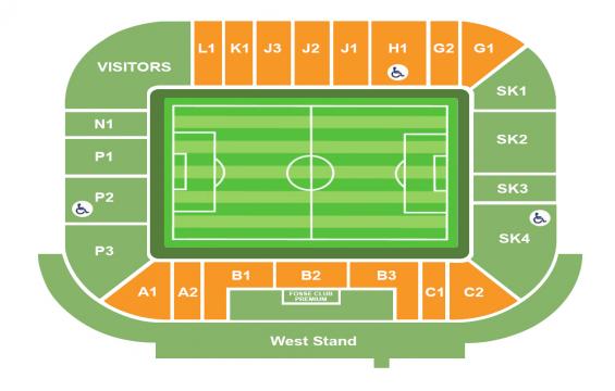 King Power Stadium seating chart – Long side