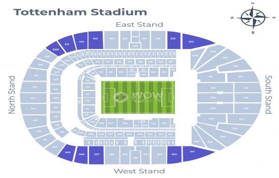 Tottenham Hotspur Stadium seating chart – Long Side Upper Tier: 3 or 4 Together