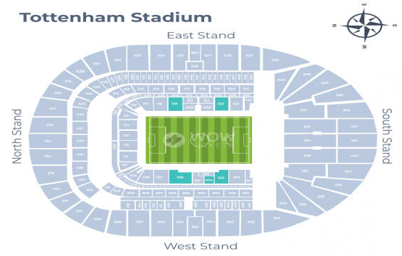 Tottenham Hotspur Stadium seating chart – Long Side Central Lower Tier