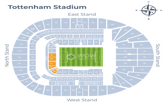 Tottenham Hotspur Stadium seating chart – North Stand Lower Tier