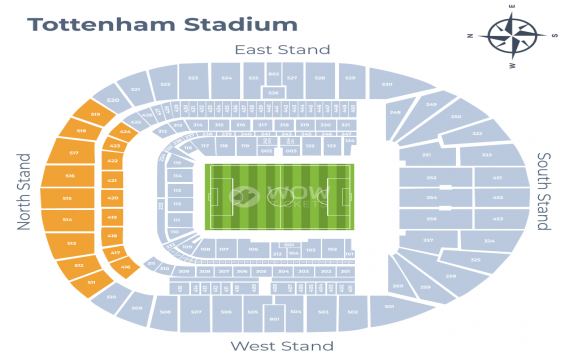 Tottenham Hotspur Stadium seating chart – North Stand Upper Tier