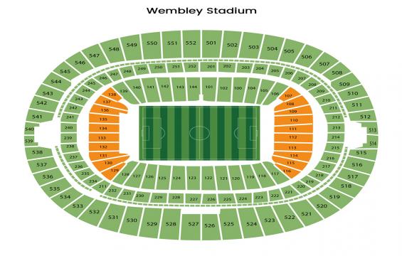 Wembley Stadium seating chart – Short Side Lower Tier: A