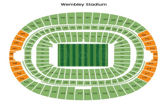 Wembley Stadium seating chart – Short Side Upper Tier: A