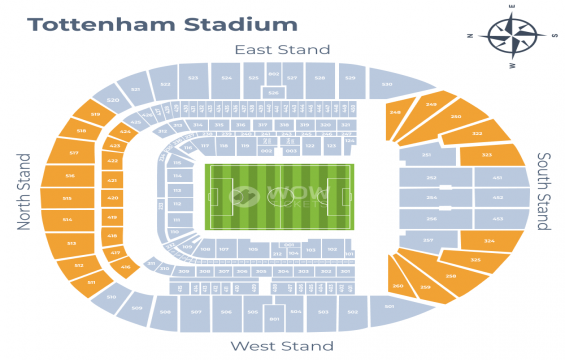 Tottenham Hotspur Stadium seating chart – Short Side Upper Tier: 3 or 4 Together