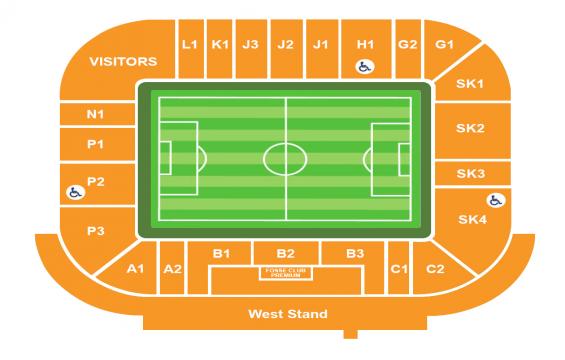 King Power Stadium seating chart – Single Ticket