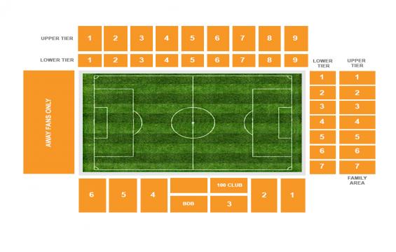Turf Moor seating chart – Single Ticket