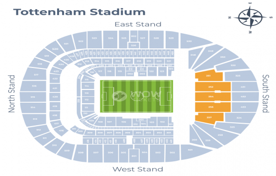 Tottenham Hotspur Stadium seating chart – South Stand Lower Tier