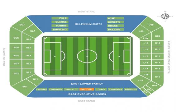 Stamford Bridge seating chart – Executive Club