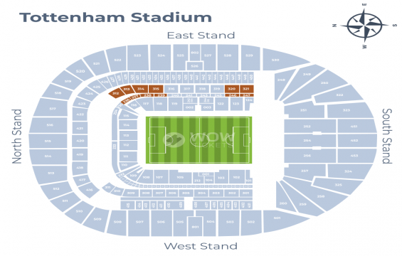 Tottenham Hotspur Stadium seating chart – The Travel Club - Any Middle Tier