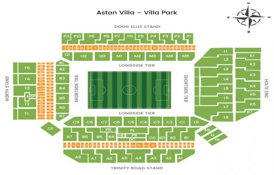 Villa Park seating chart – VIP or Executive-Hospitality Packages